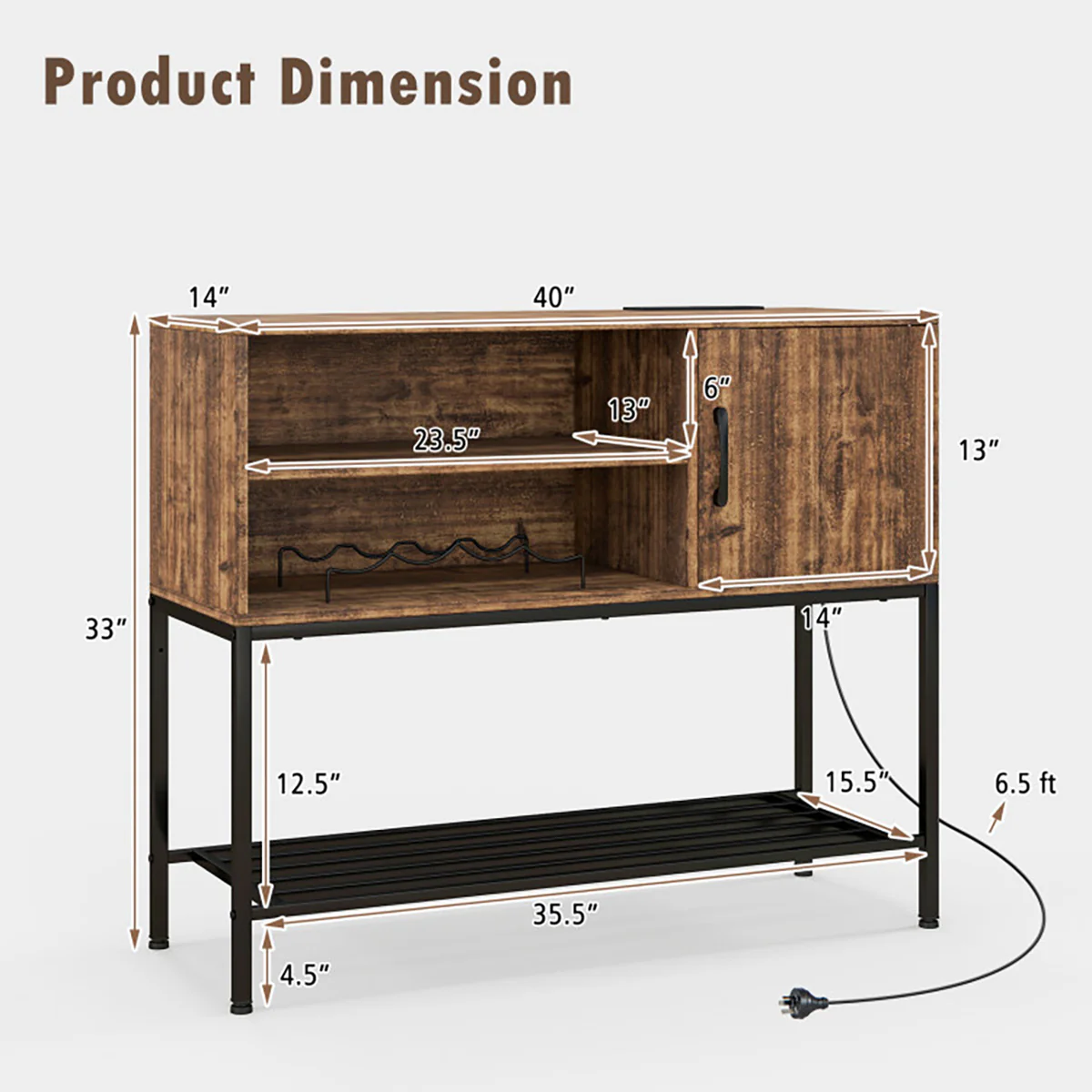 Buffet Sideboard Coffee Bar - Image 8