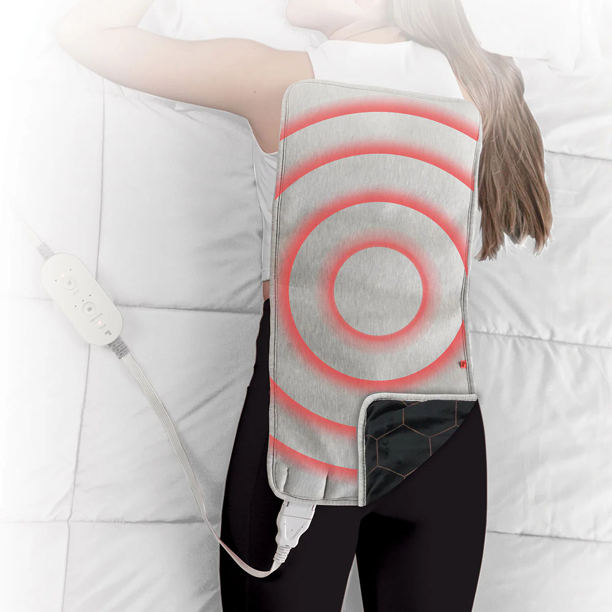 Calming Heat Copper + Charcoal Massaging Weighted Heating Pad by Sharper Image - Image 3