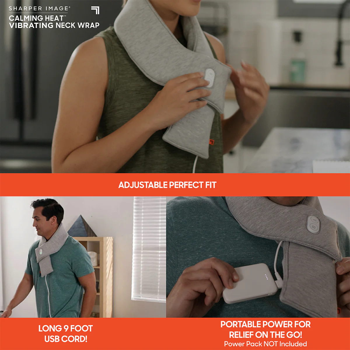 Calming Heat™ Copper Infused Massaging Neck Wrap by Sharper Image - Image 5