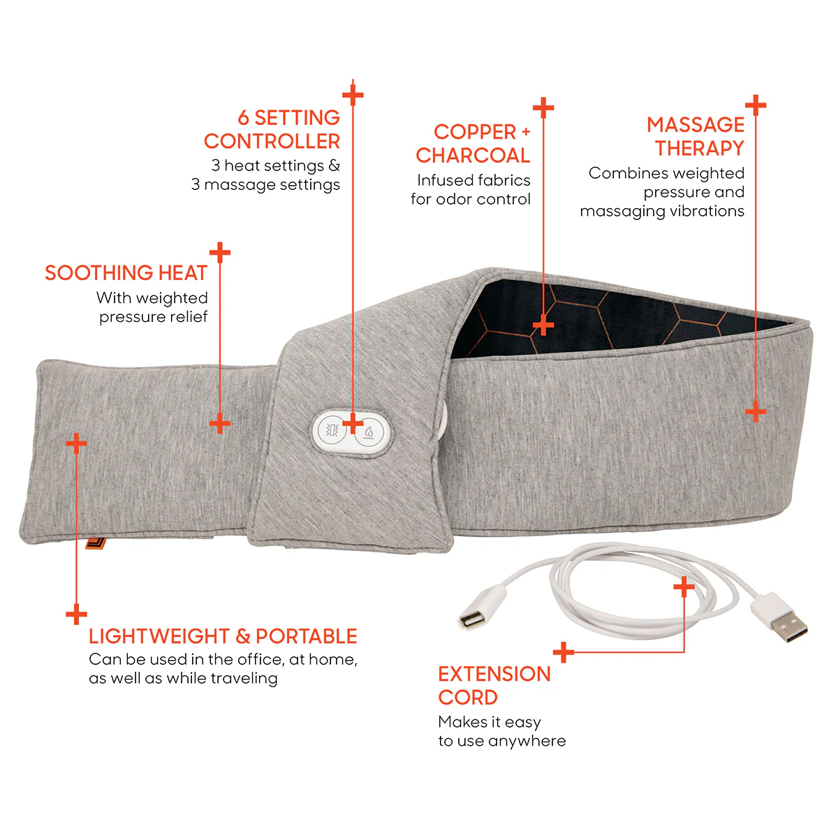 Calming Heat™ Copper Infused Massaging Neck Wrap by Sharper Image - Image 7