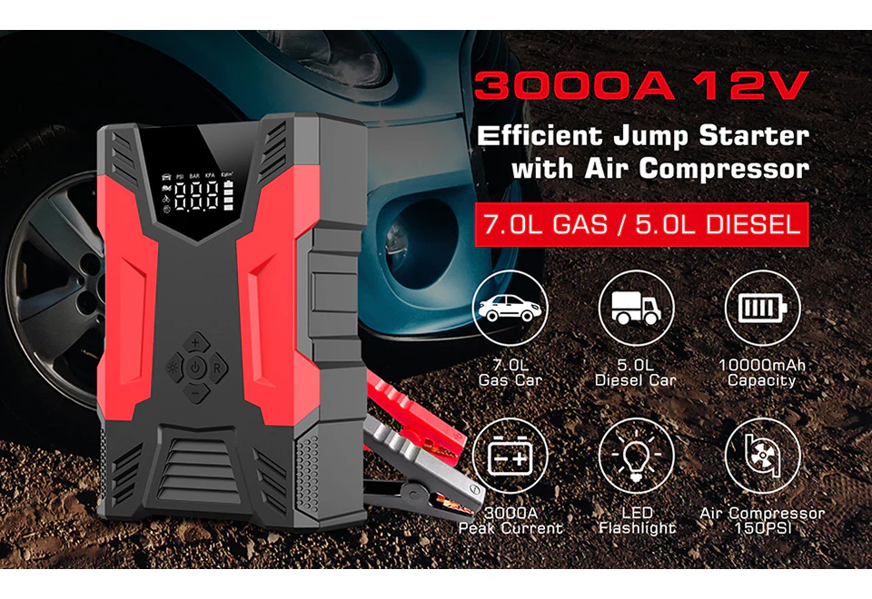 Car Jump Starter with Air Compressor - Image 3
