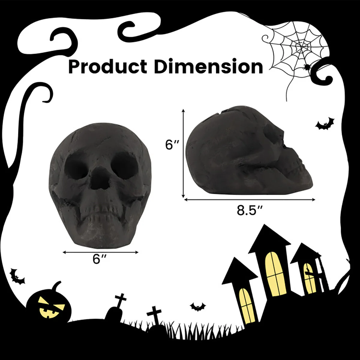 Ceramic Fireproof Fire Pit Skull - Image 12