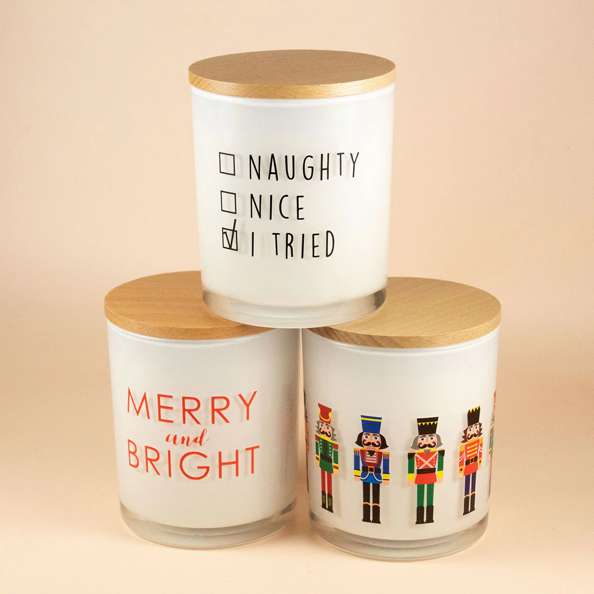 Christmas Printed Candles (3 Pack) - Image 2