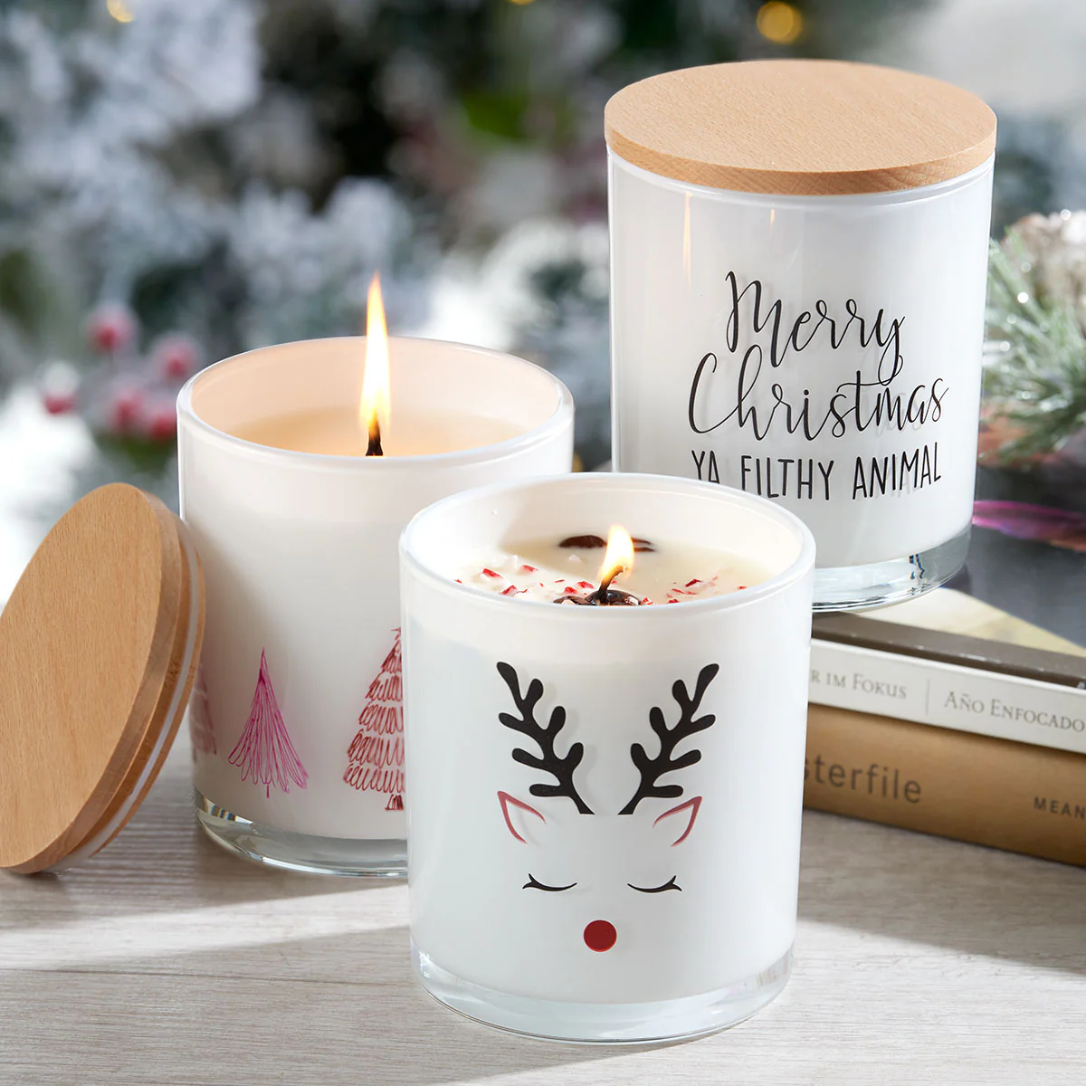Christmas Printed Candles (3 Pack) - Image 7