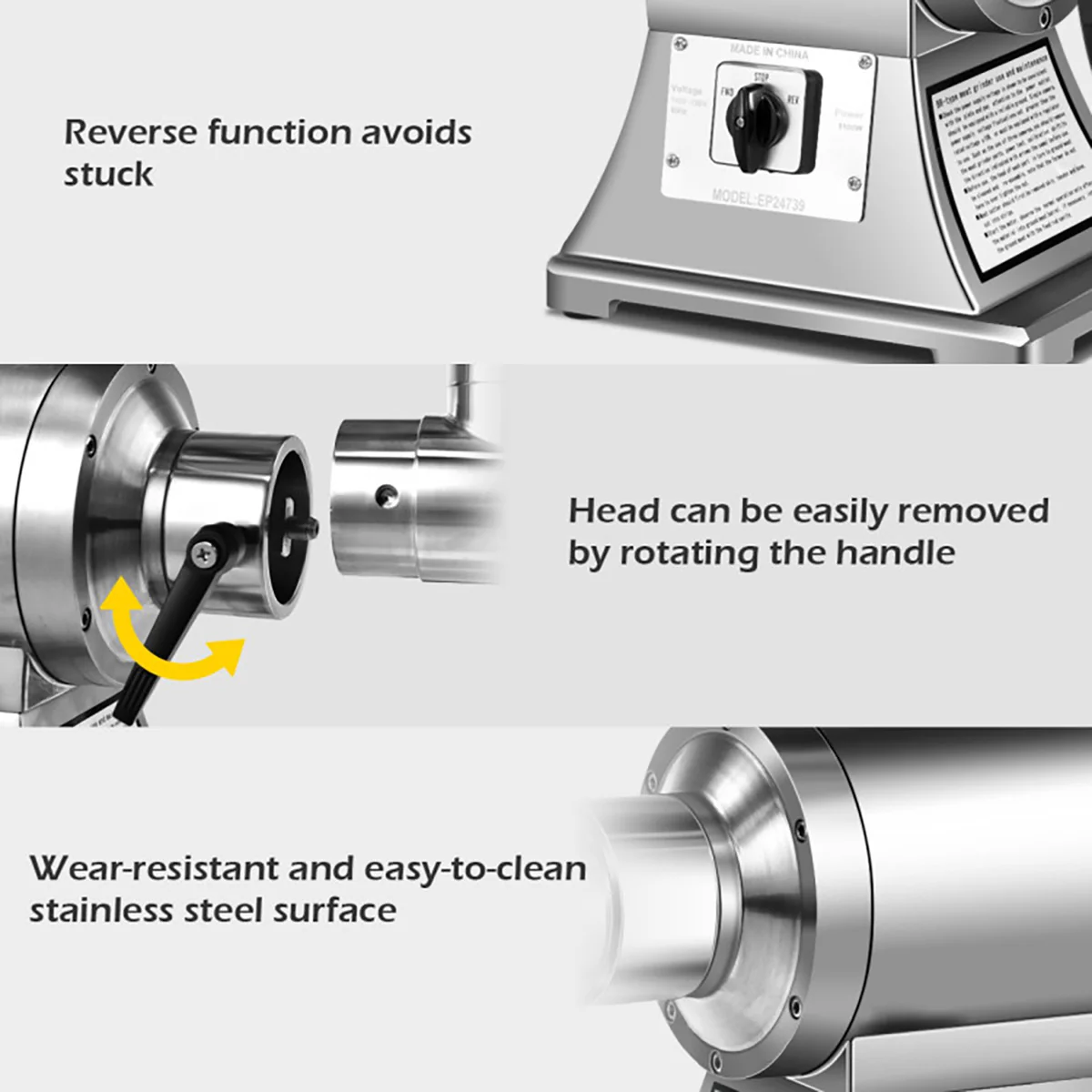 Commercial Grade Heavy Duty Meat Grinder - Image 5