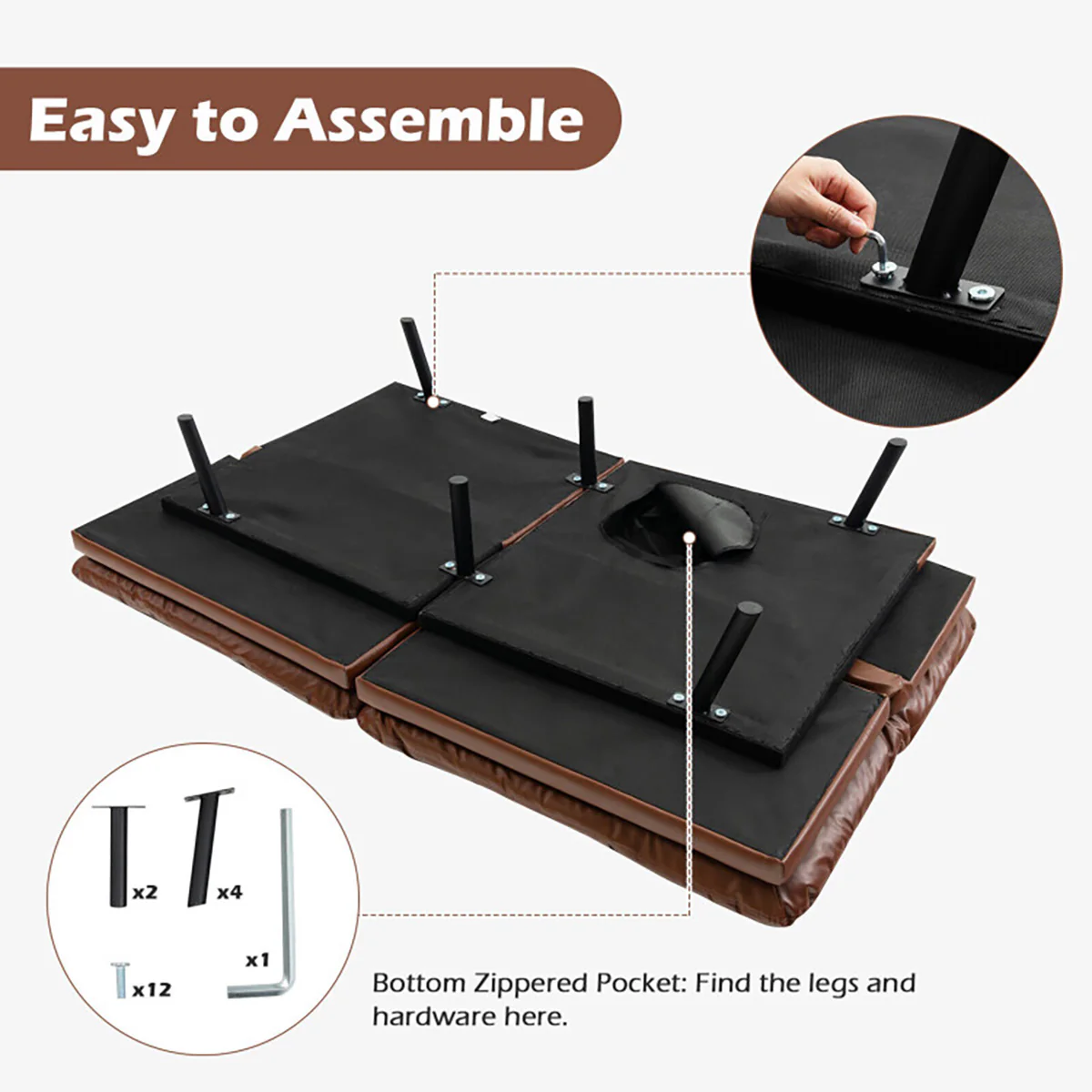 Convertible Memory Foam Futon Sofa Bed - Image 14