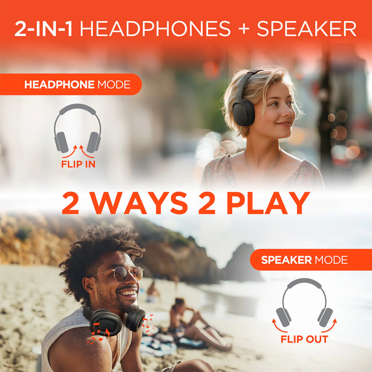 Convertible Wireless Speaker-Headphones - Image 6