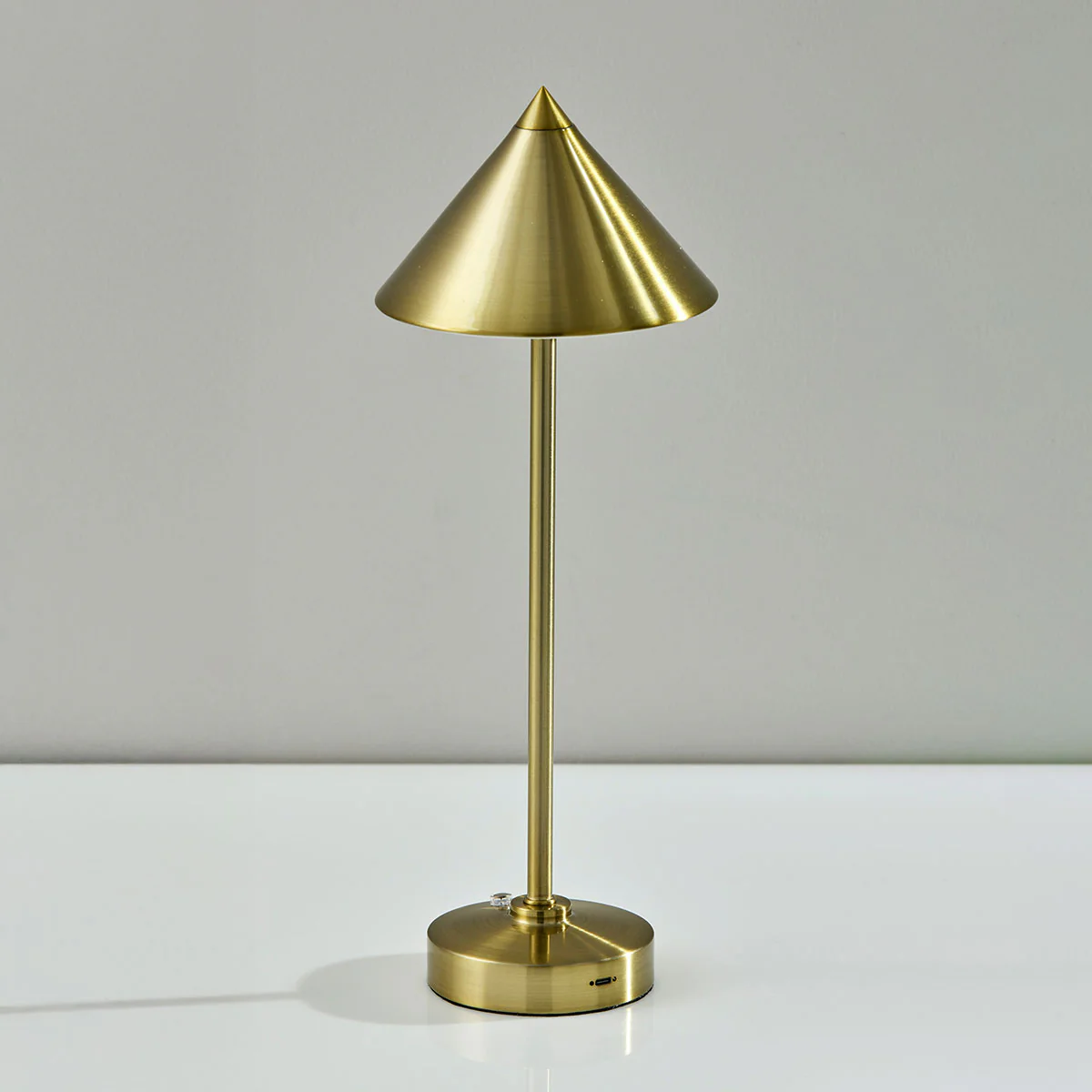 Cordless Indoor/Outdoor Table Lamp with Tapered Cone-Shaped Shade - Image 3
