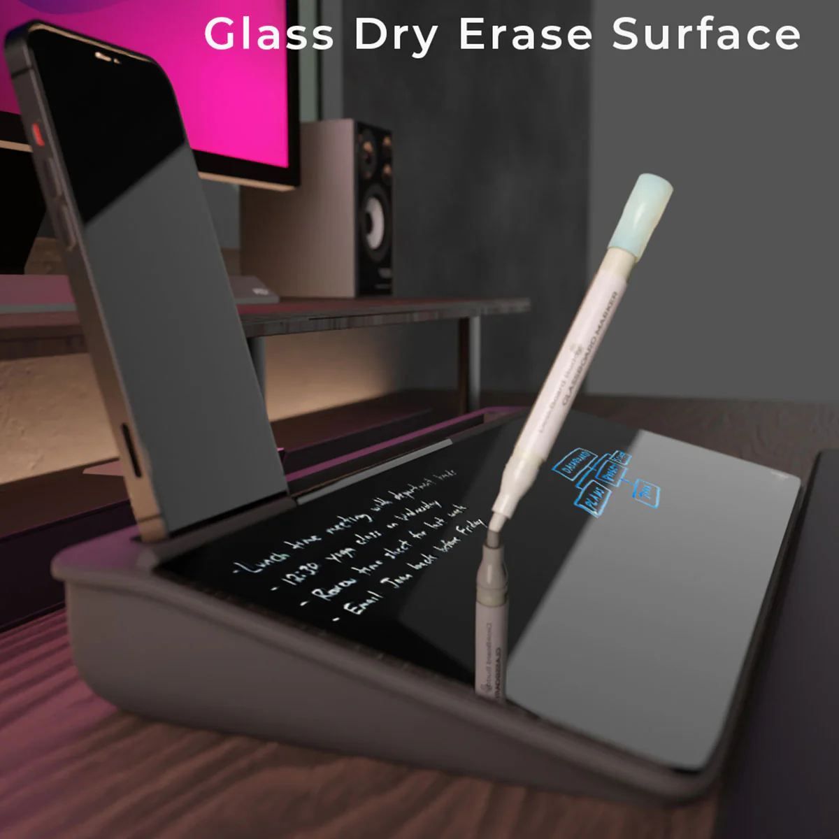 Desktop Glass Whiteboard and Organizer - Image 4