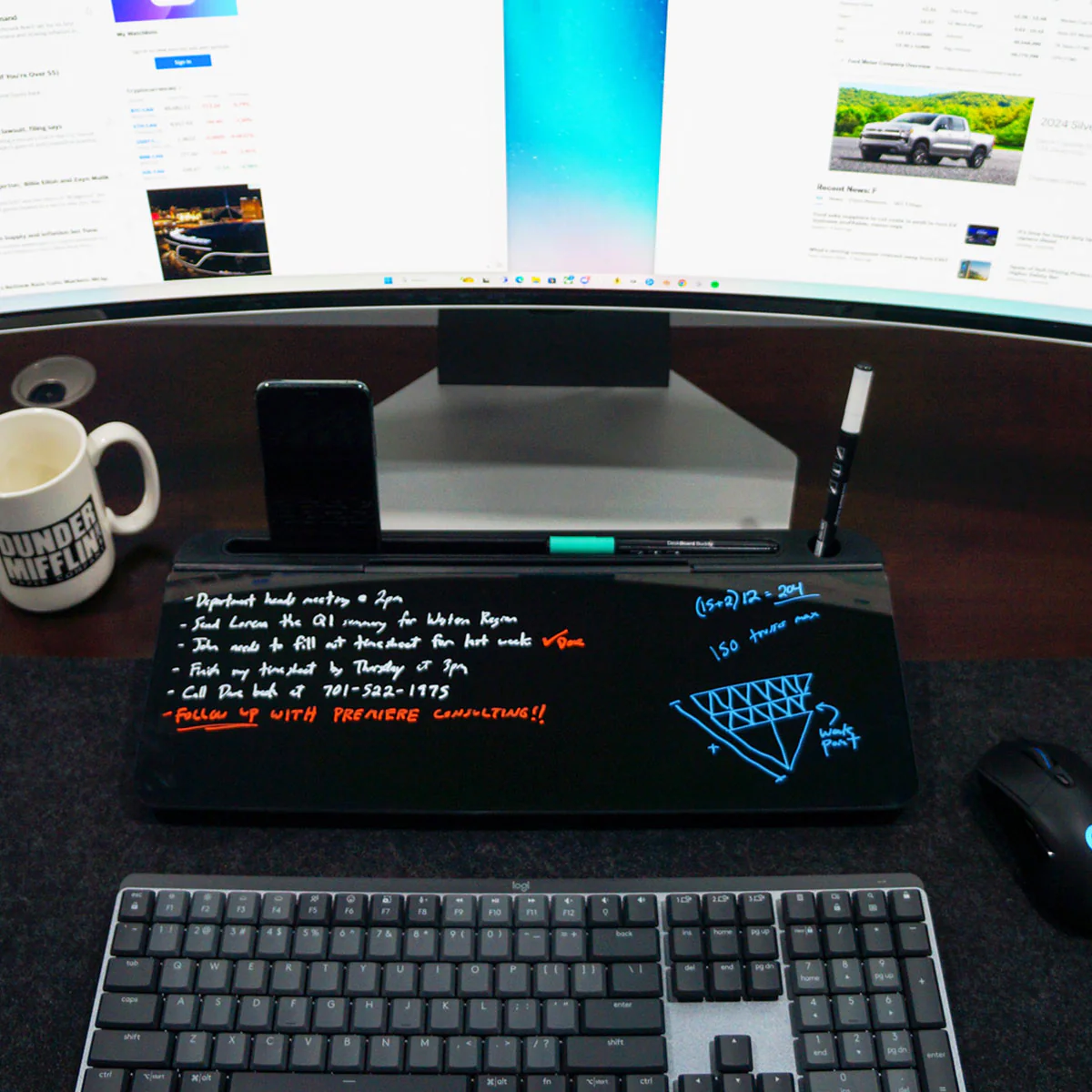 Desktop Glass Whiteboard and Organizer - Image 7