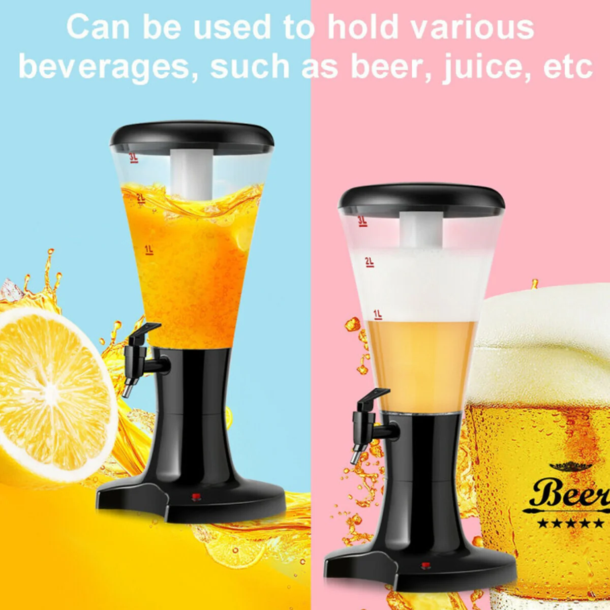 Draft Beer Tower Dispenser with LED Lights (Set of 2) - Image 3
