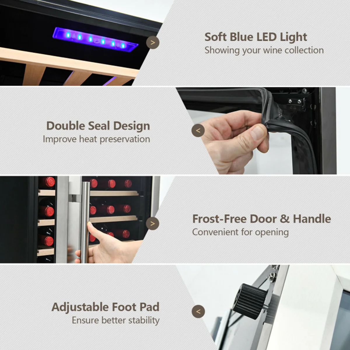 Dual Zone 43 Bottle Wine Cooler Refrigerator - Image 7
