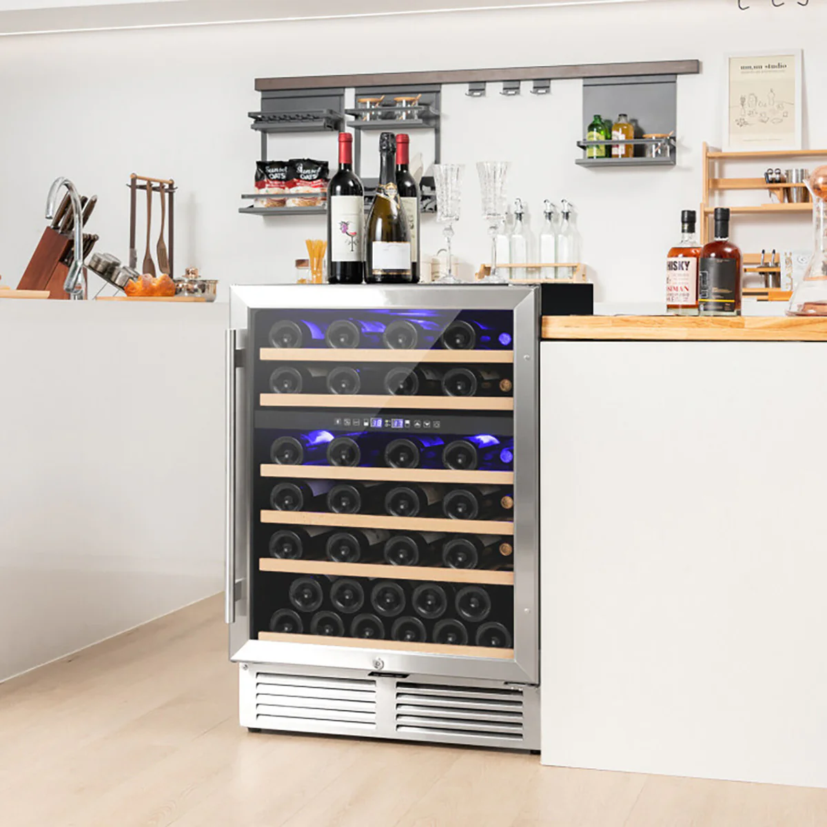 Dual Zone 51 Bottle Wine Cooler Refrigerator - Image 10
