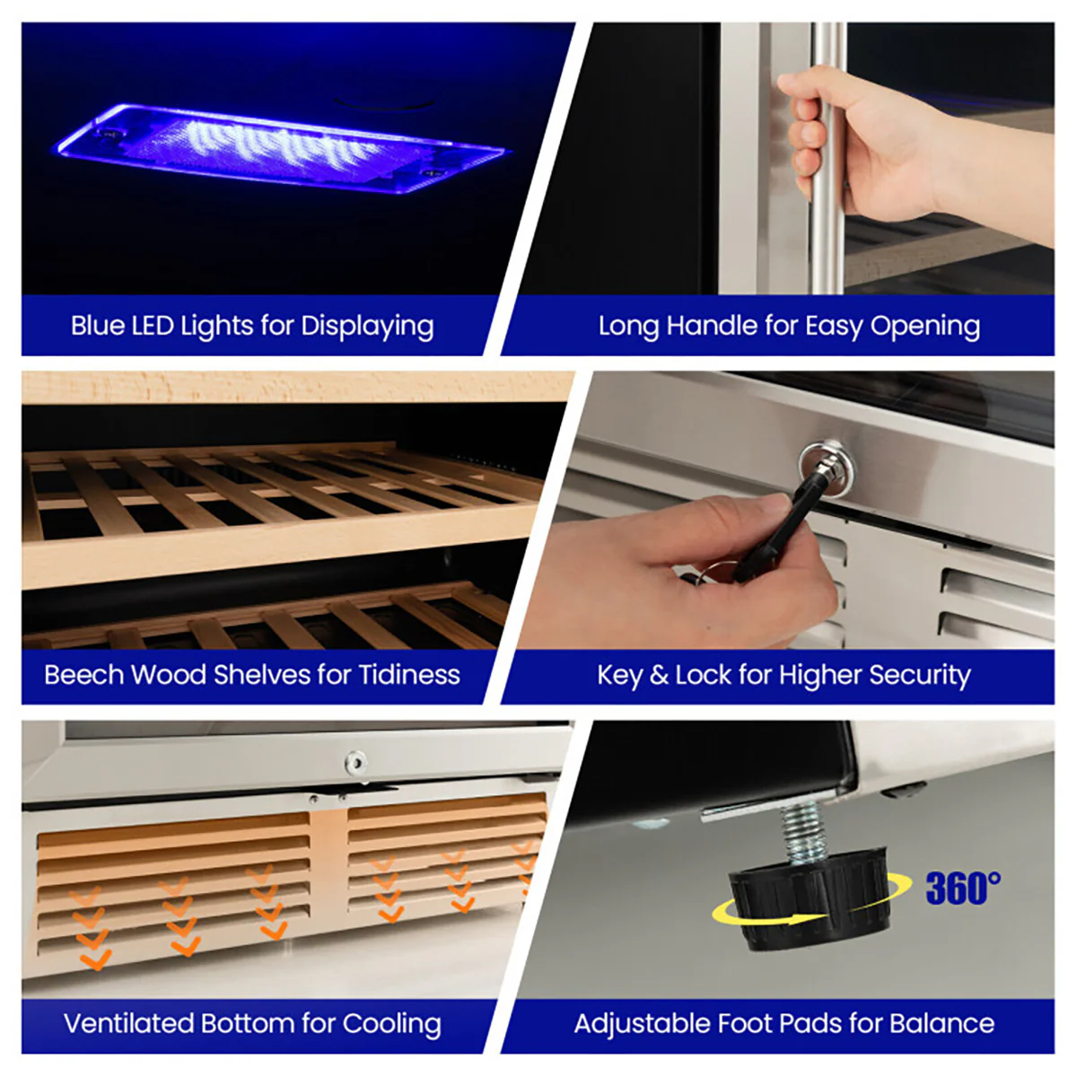 Dual Zone 51 Bottle Wine Cooler Refrigerator - Image 7