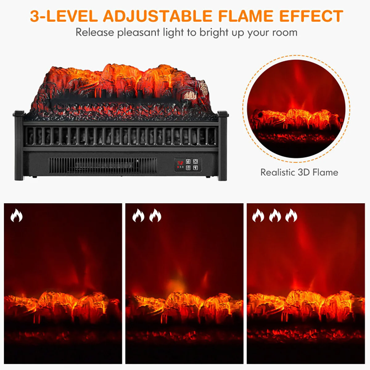 Electric Fireplace Log Set Heater - Image 3