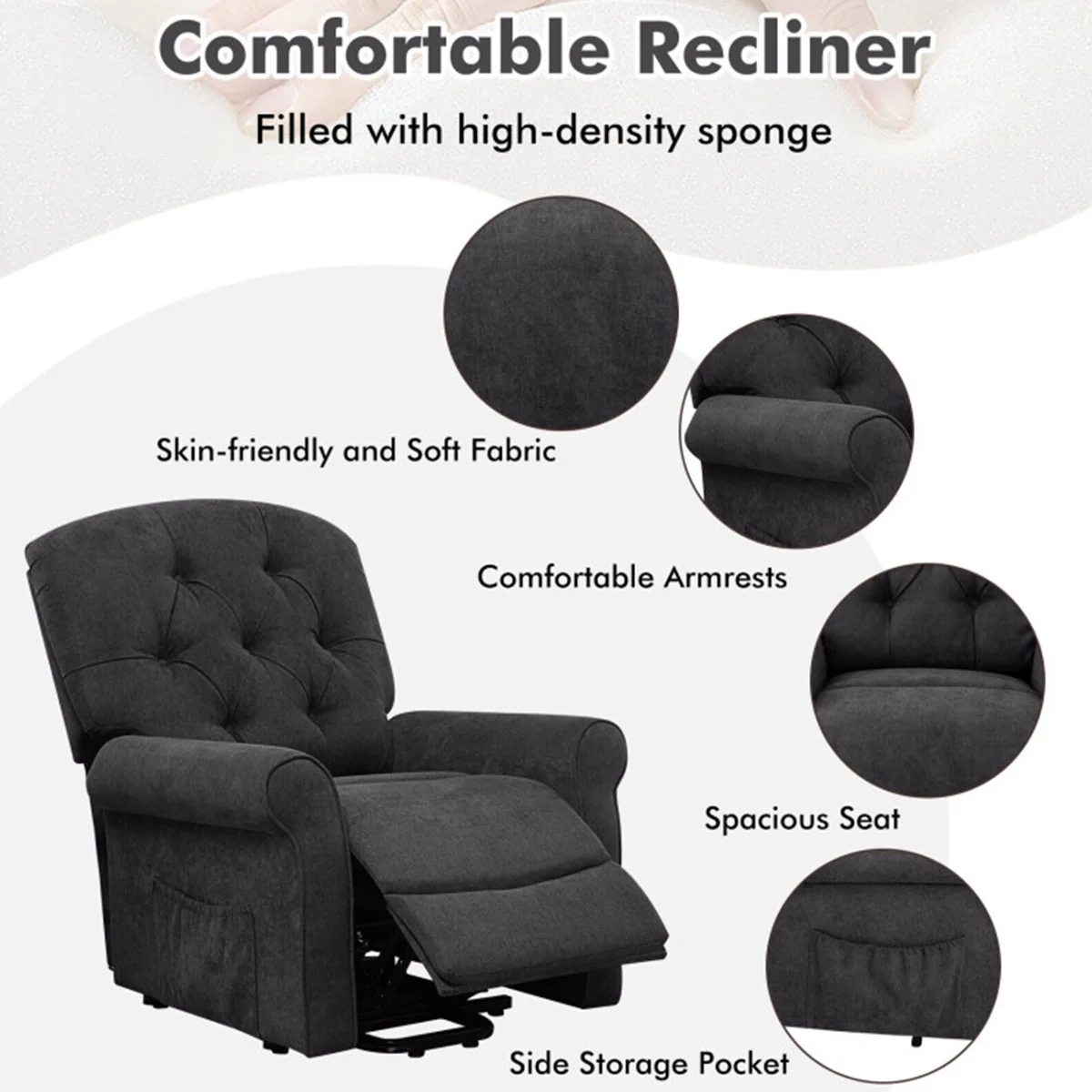 Electric Power Lift Recliner with Adjustable Backrest and Footrest - Image 6