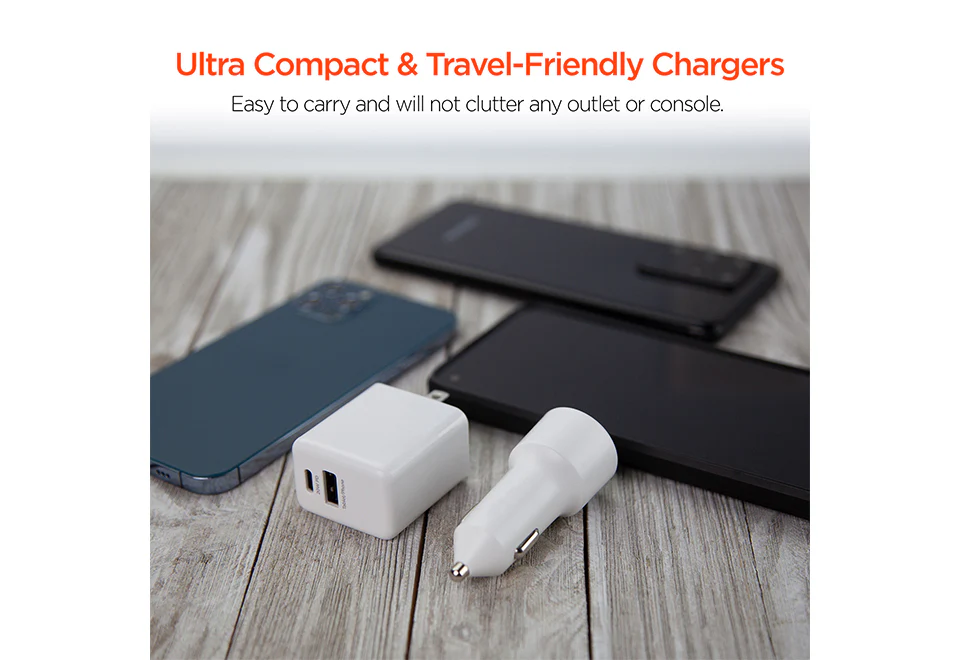 Fast Charge Dual Output Wall and Car Charger Set - Image 11