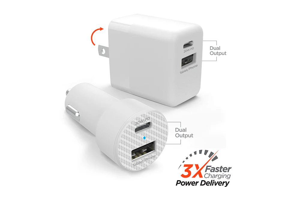 Fast Charge Dual Output Wall and Car Charger Set - Image 2