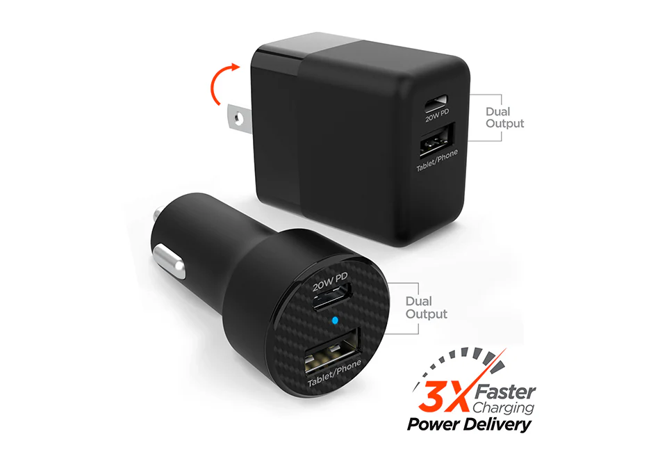 Fast Charge Dual Output Wall and Car Charger Set - Image 3