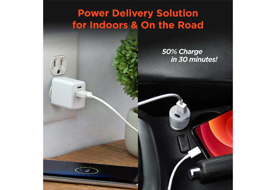 Fast Charge Dual Output Wall and Car Charger Set - Image 6