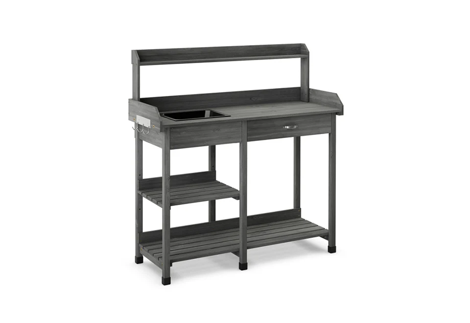 Fir Wood Potting Bench with Sink - Image 4