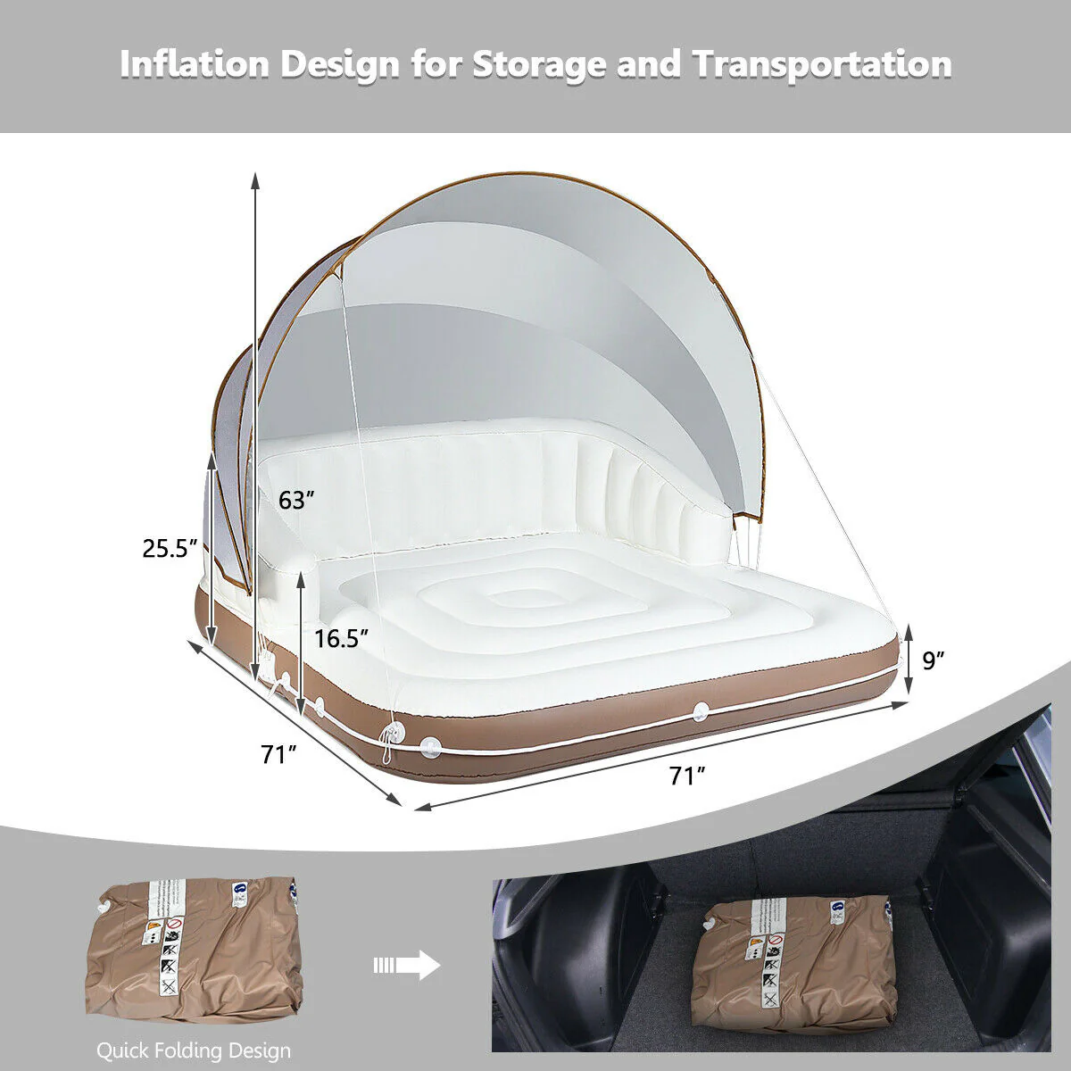 Floating Pool Lounge with Canopy - Image 11