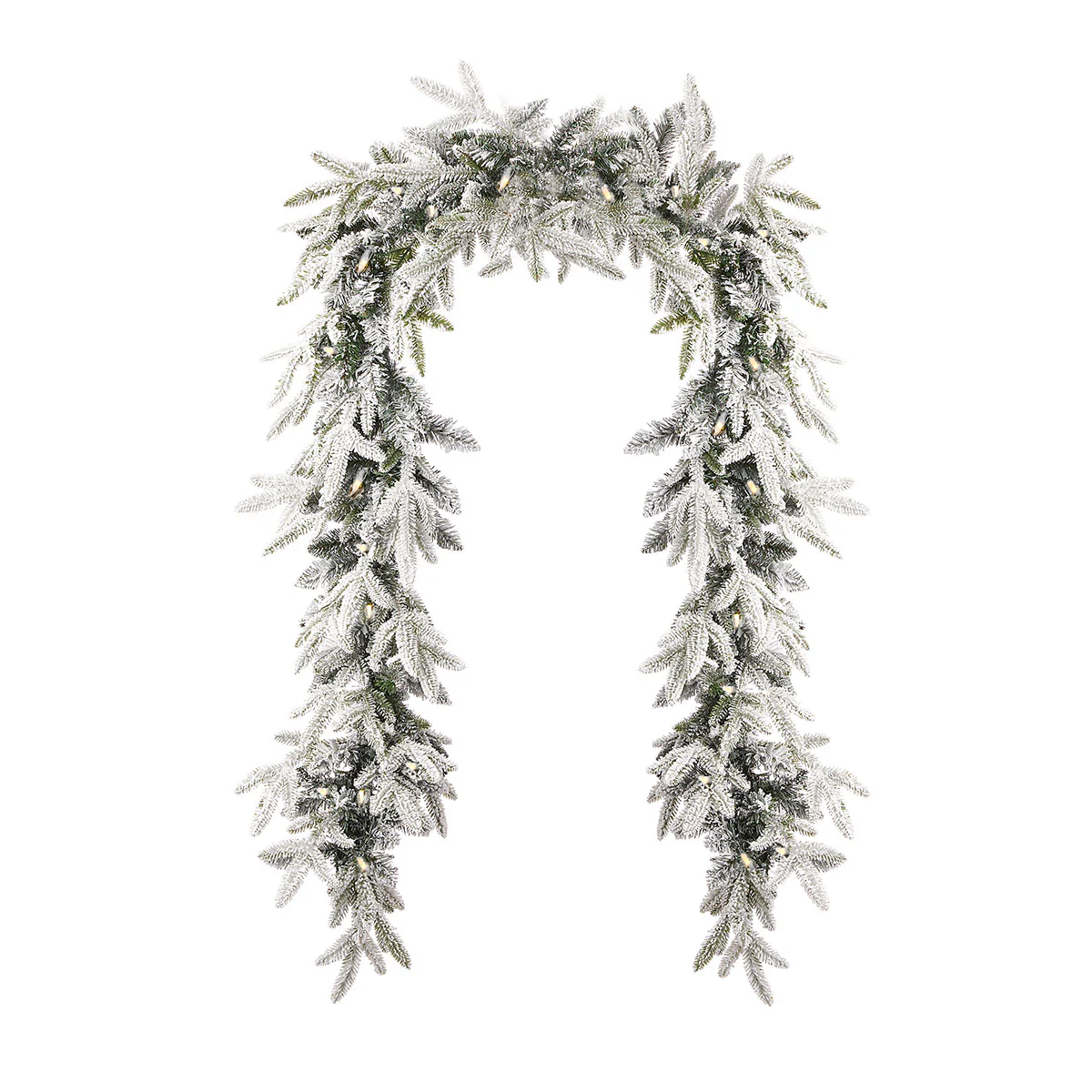 9' Flocked Frasier Fir Garland - Image 7