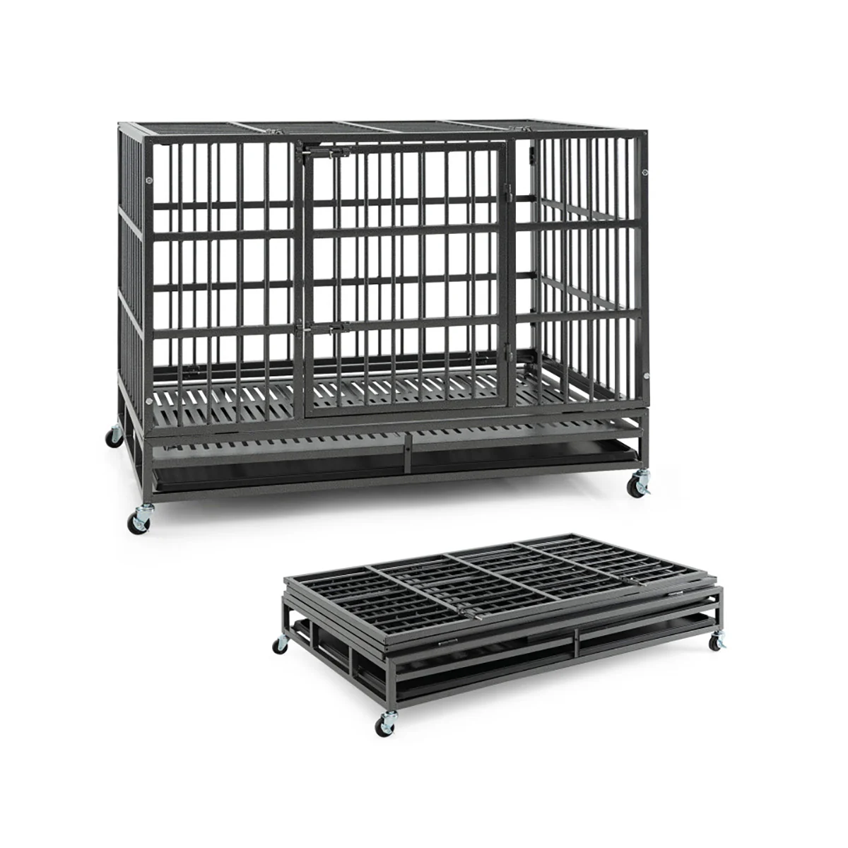 Foldable Heavy-Duty Metal Dog Cage - Image 7