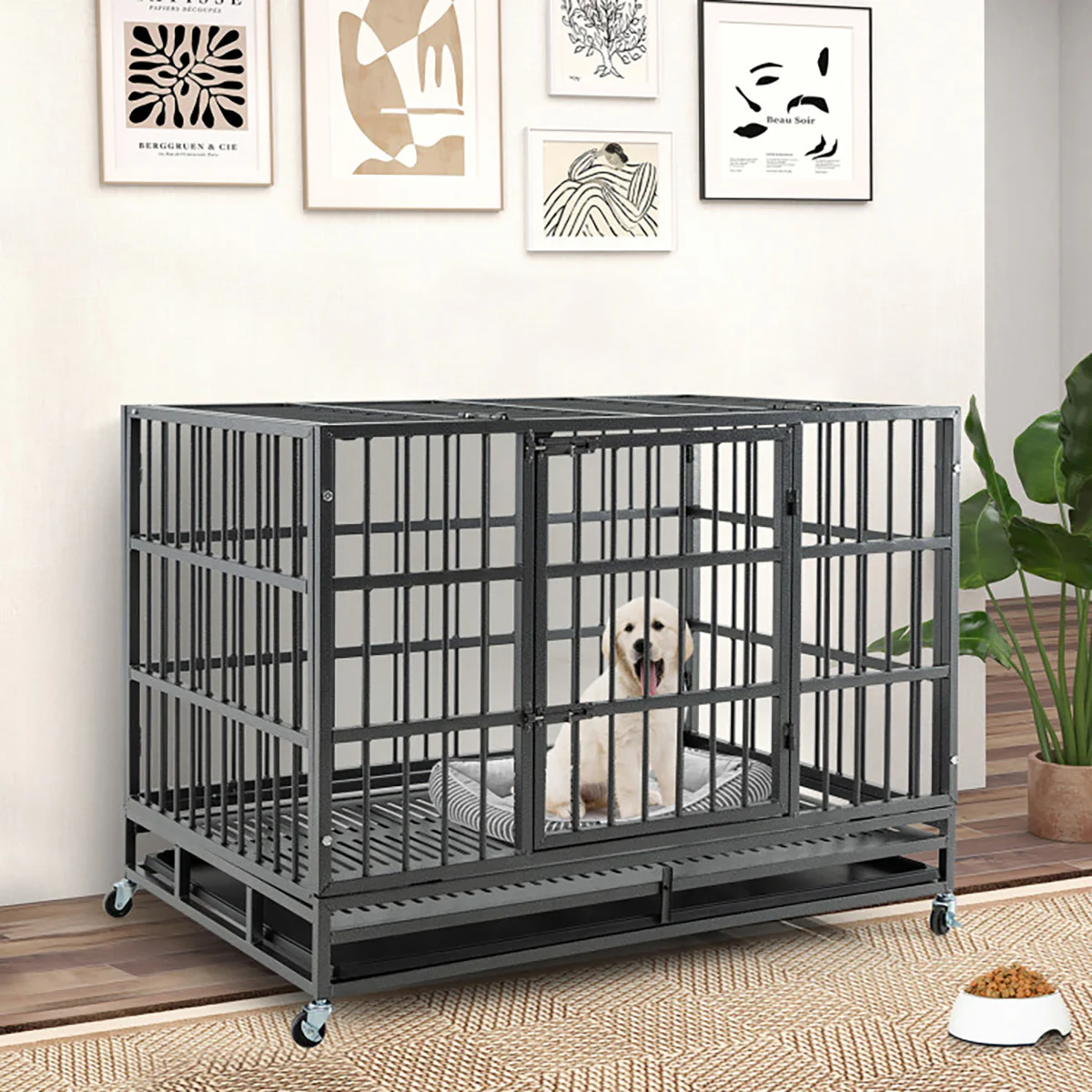 Foldable Heavy-Duty Metal Dog Cage - Image 8