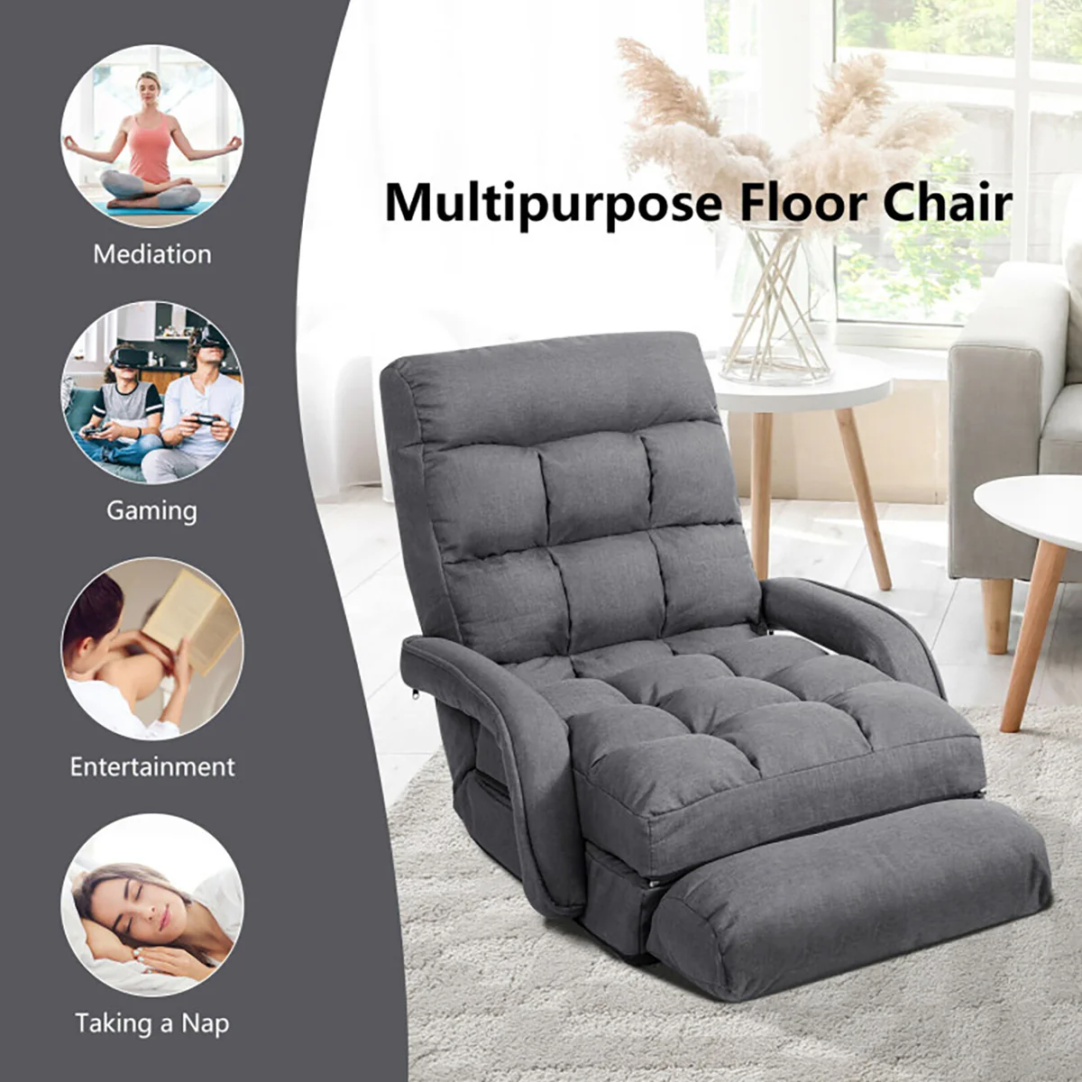 Folding Floor Chair Sofa Bed - Image 12