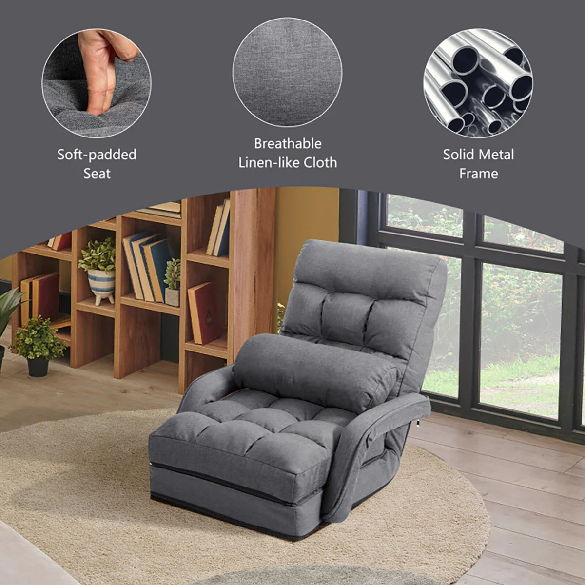 Folding Floor Chair Sofa Bed - Image 18