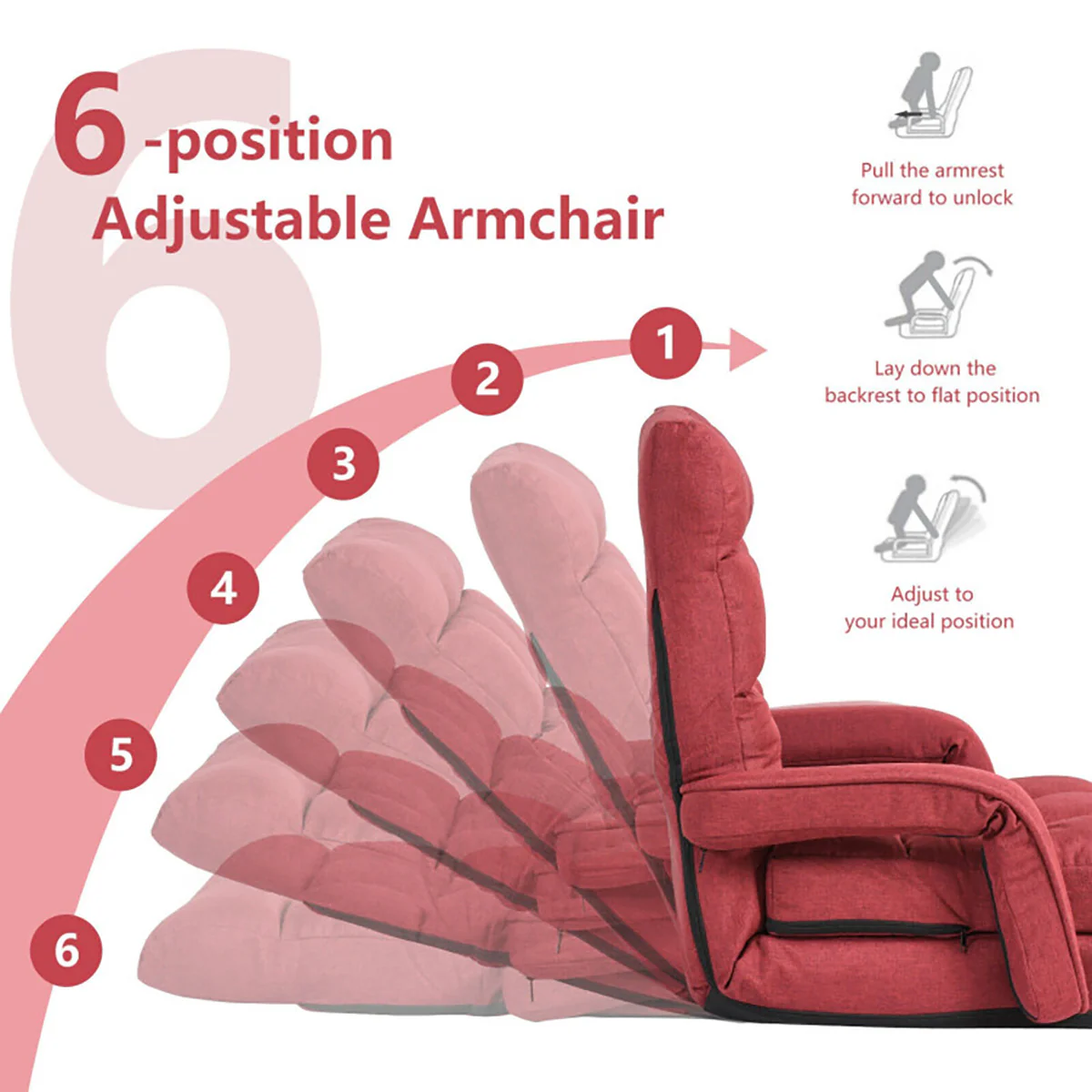Folding Floor Chair Sofa Bed - Image 22