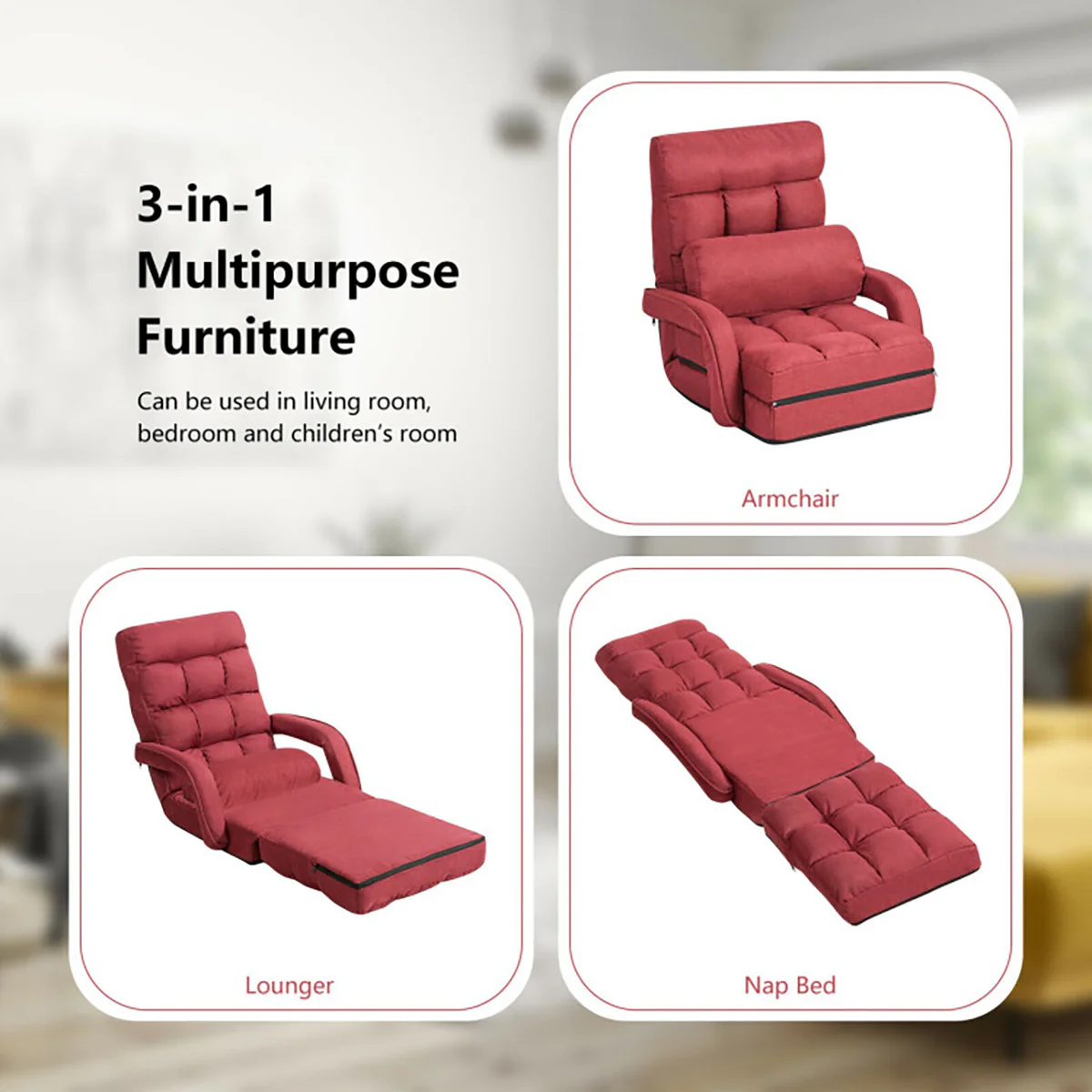 Folding Floor Chair Sofa Bed - Image 24