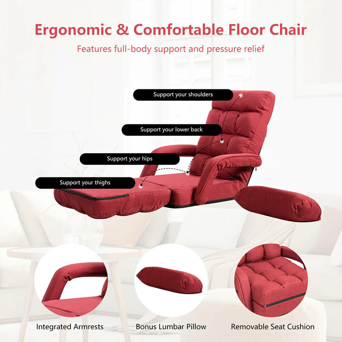 Folding Floor Chair Sofa Bed - Image 26