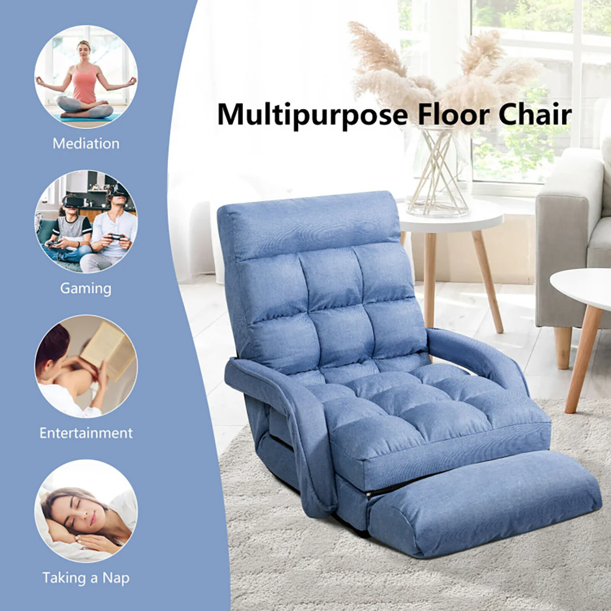Folding Floor Chair Sofa Bed - Image 3