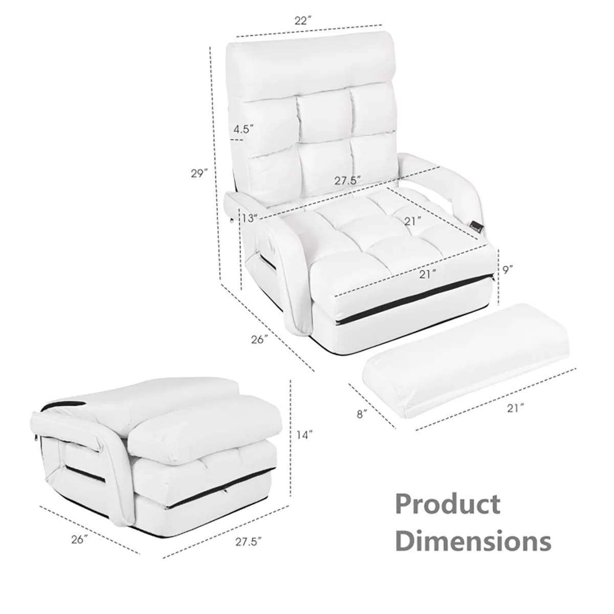 Folding Floor Chair Sofa Bed - Image 40