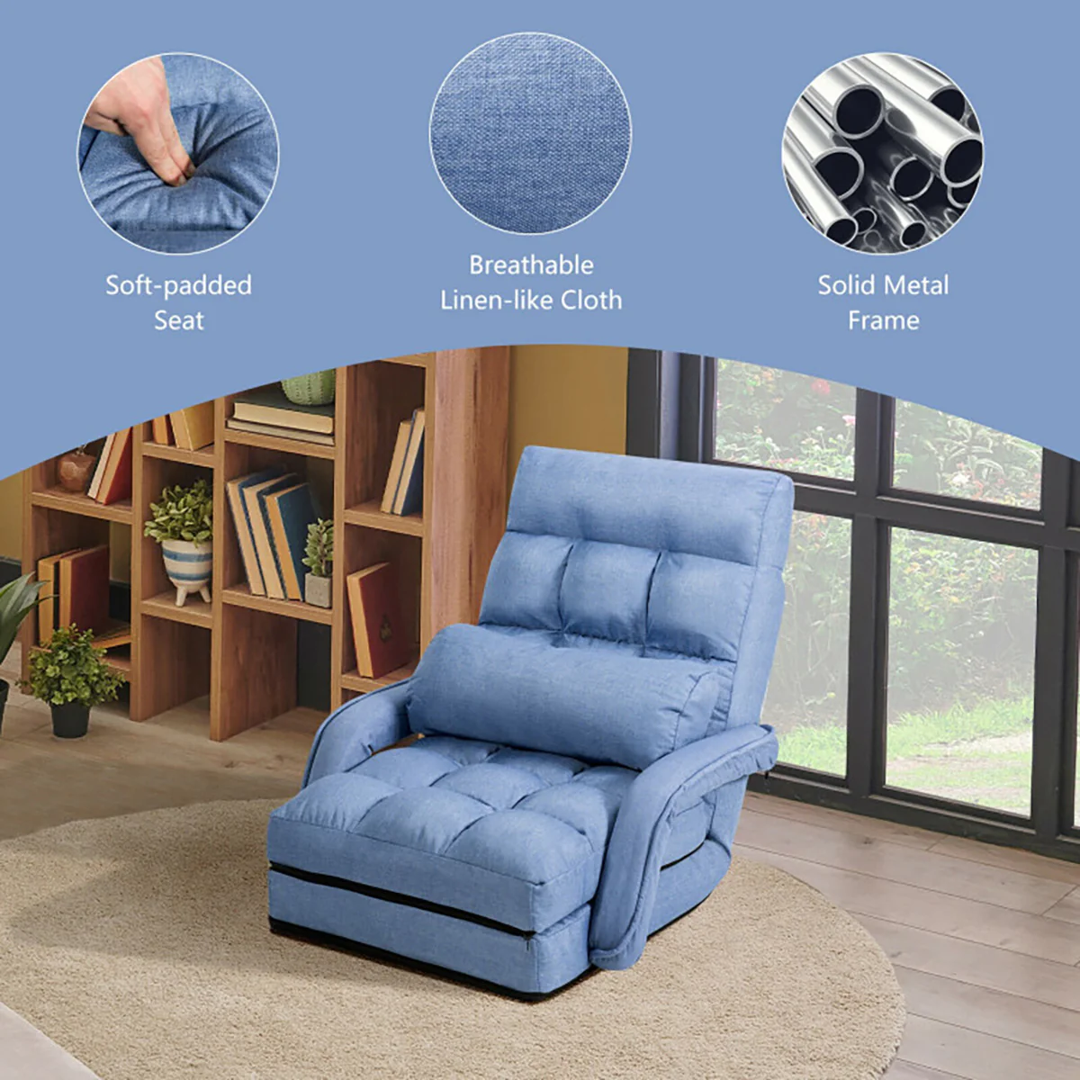Folding Floor Chair Sofa Bed - Image 7