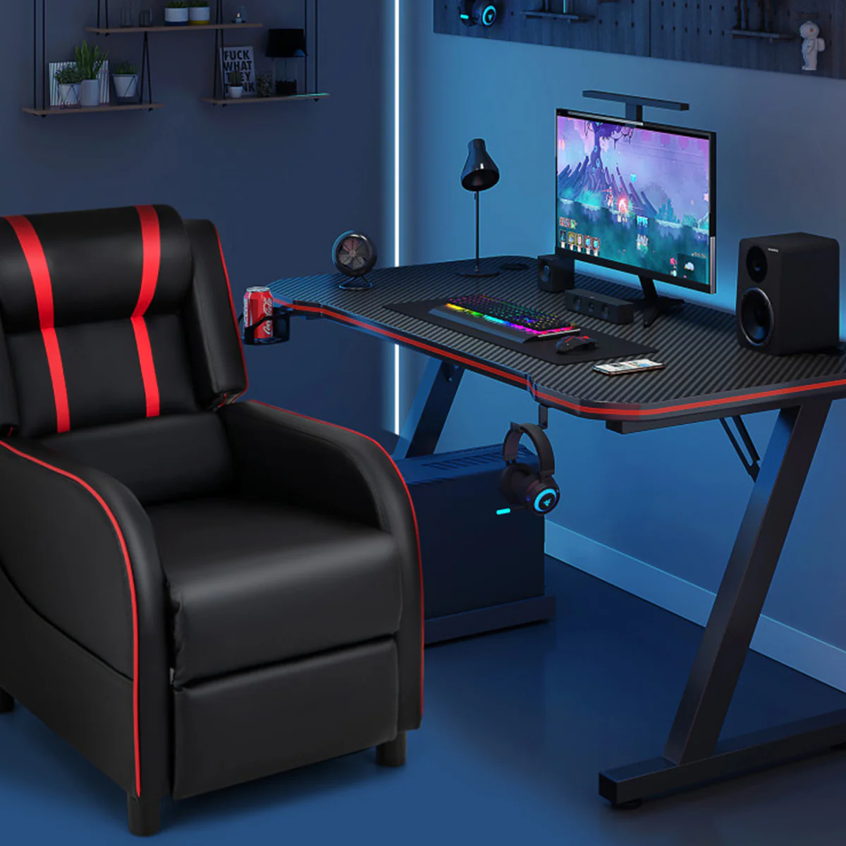 Gaming Massage Recliner Chair with Bluetooth Speakers - Image 20