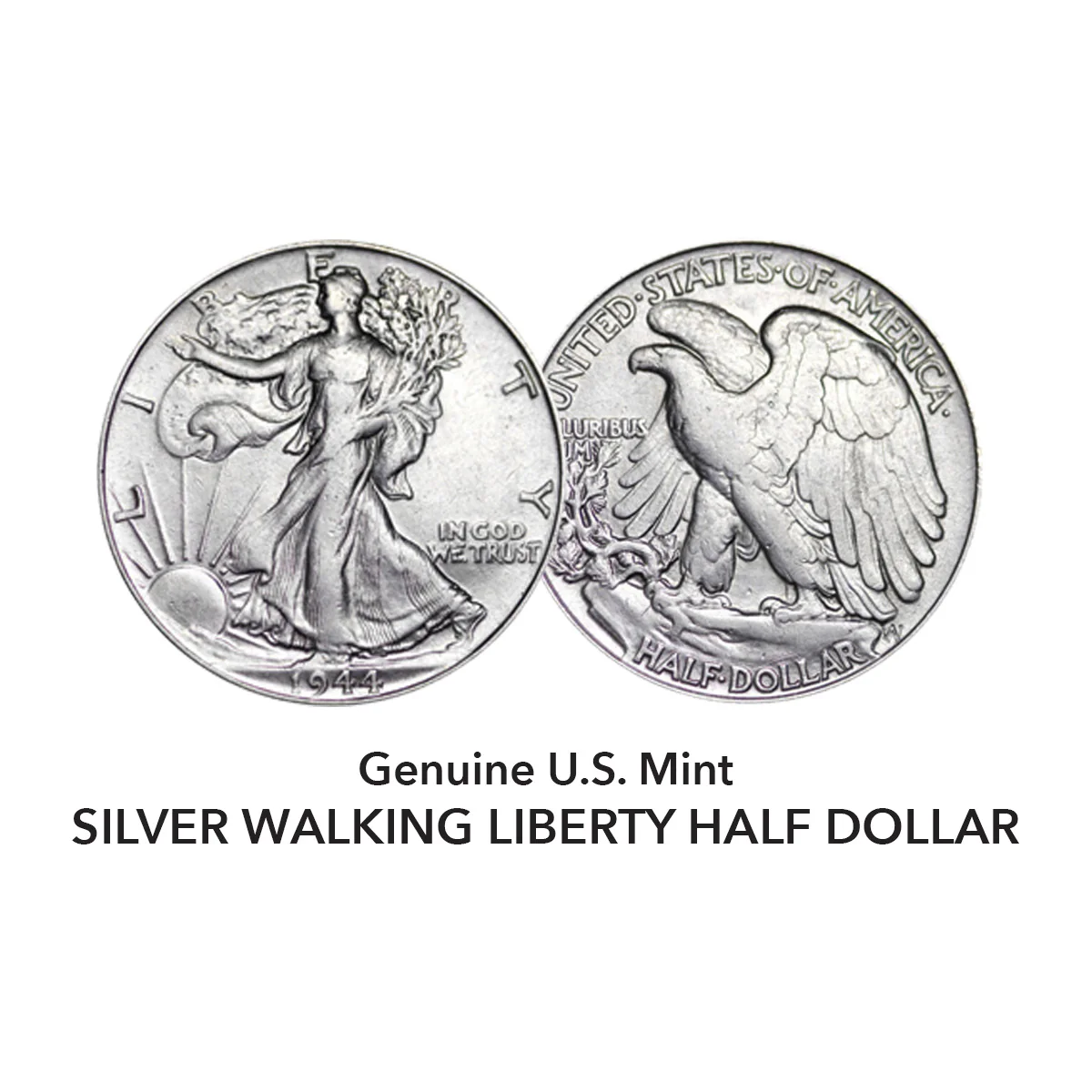 Glass Dome Silver Walking Liberty Half Dollar Pocket Watch - Image 4