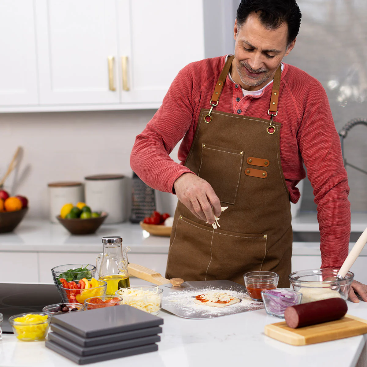 Glazed Cordierite Square Pizza Stone 4 Piece Set - Image 3