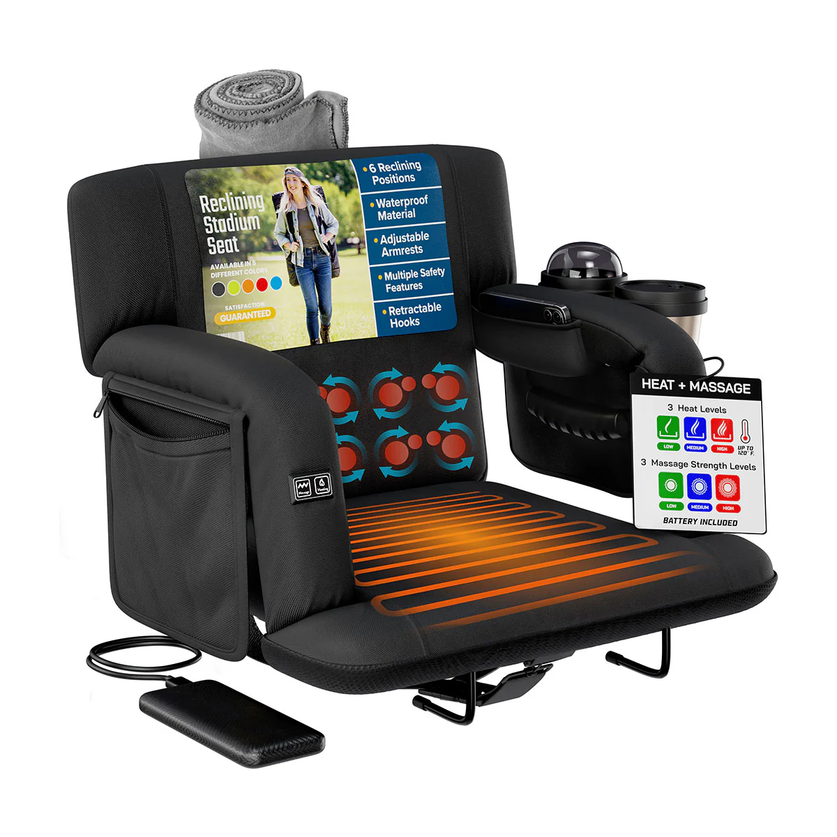 Heated Stadium Seat with Massage - Image 3