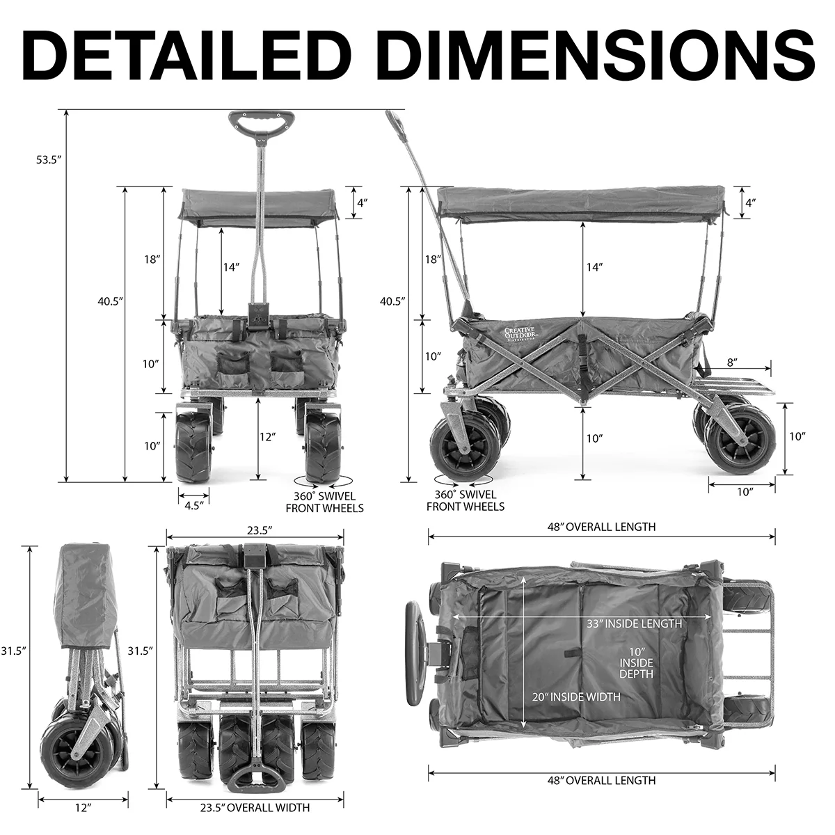 Heavy Duty Folding Wagon with Canopy - Image 72