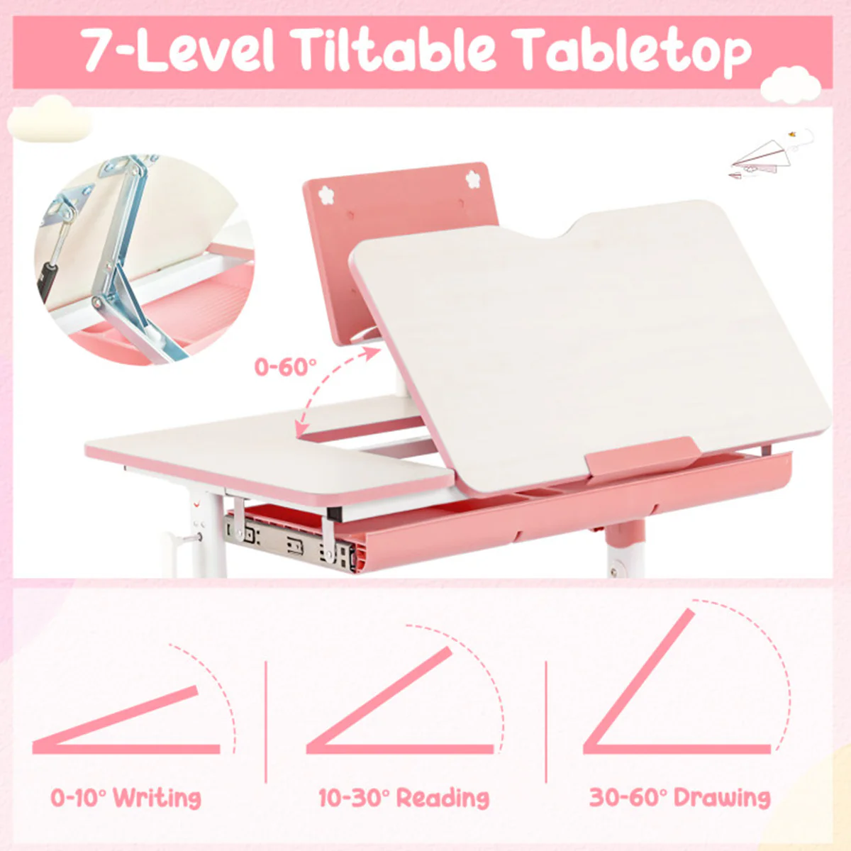 Height-Adjustable Kids Desk and Chair Set - Image 11