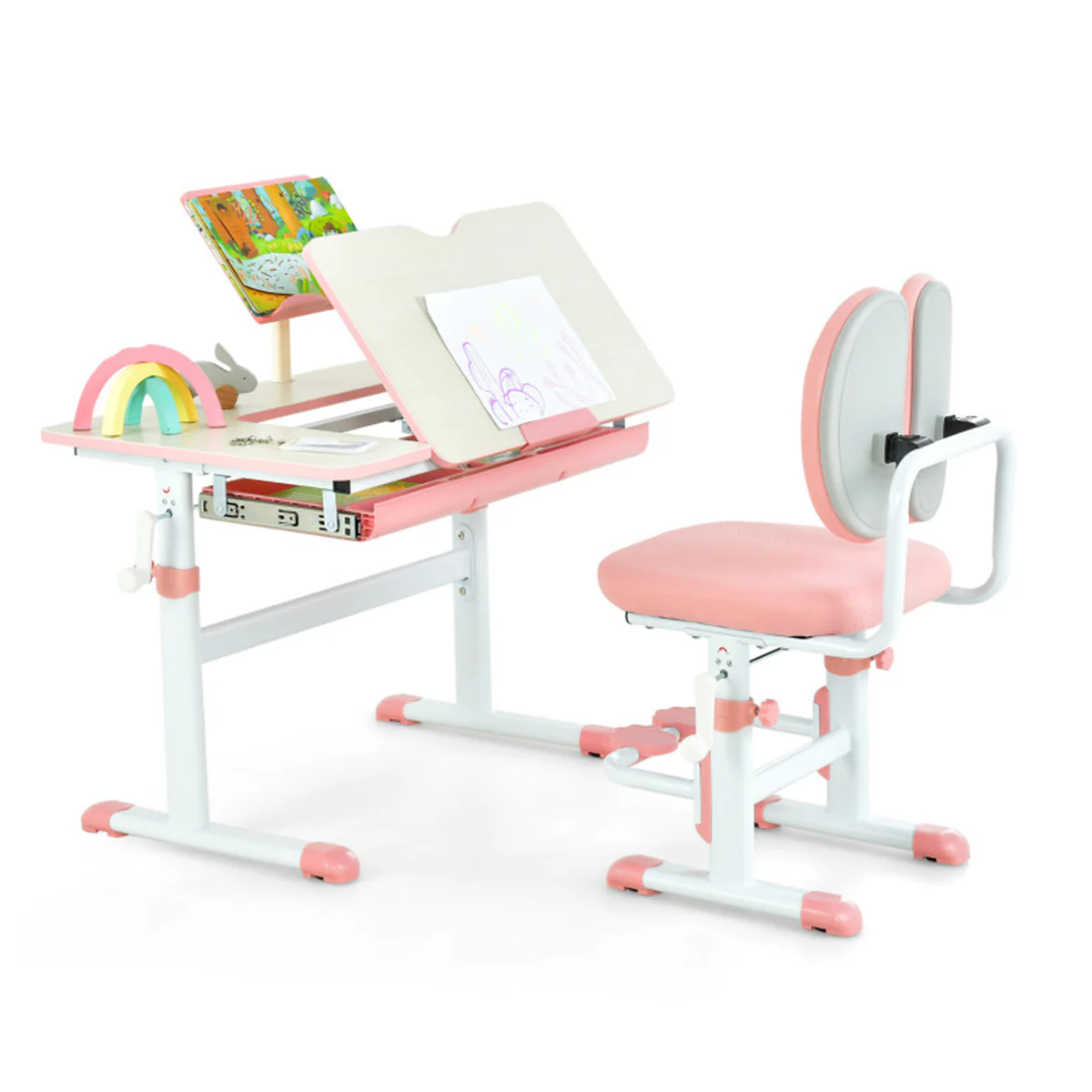 Height-Adjustable Kids Desk and Chair Set - Image 2