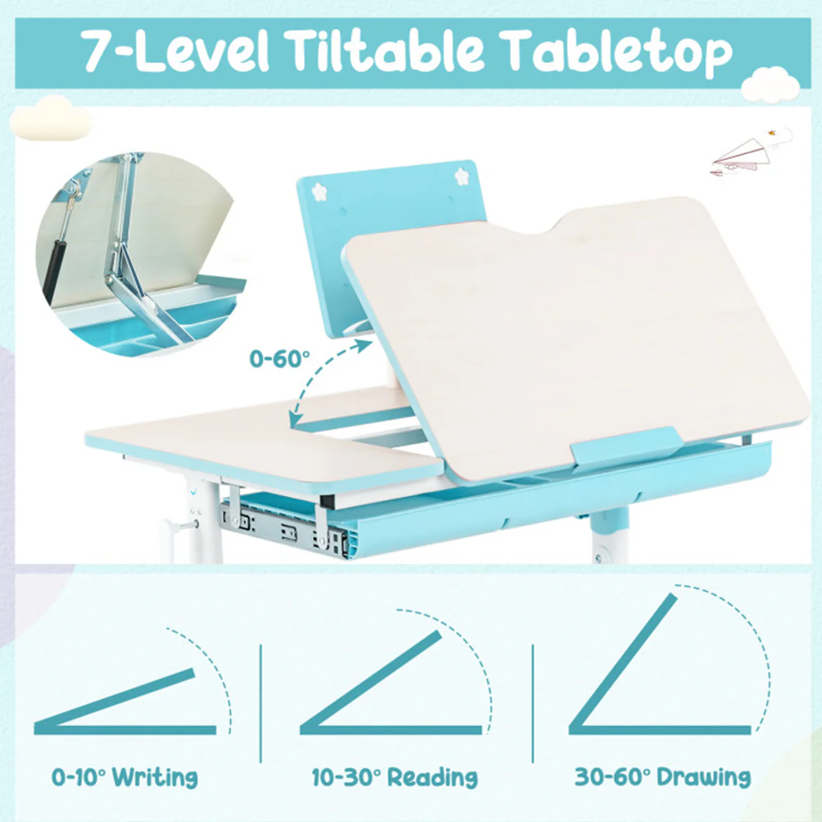 Height-Adjustable Kids Desk and Chair Set - Image 5