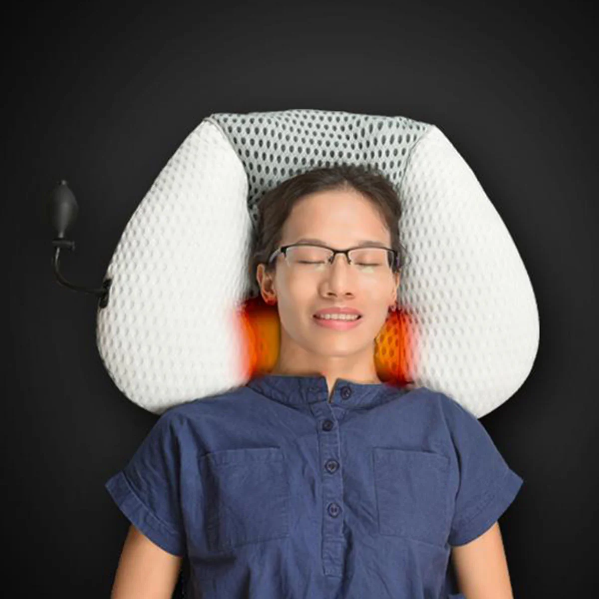Height Adjusting Massage Pillow with Heat - Image 4