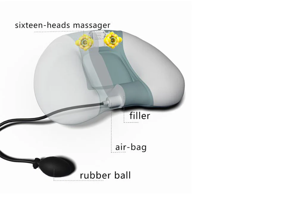 Height Adjusting Massage Pillow with Heat - Image 6