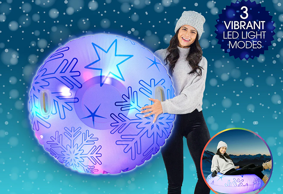 Illuminated LED Snowflake Snow Tube - Image 2