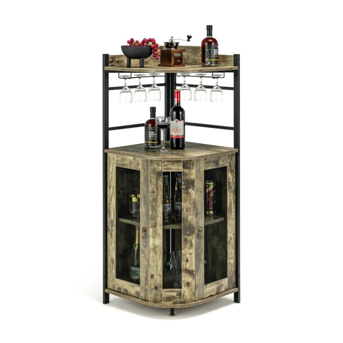 Industrial Corner Bar Cabinet - Image 13