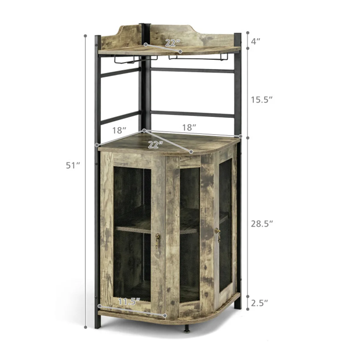 Industrial Corner Bar Cabinet - Image 15